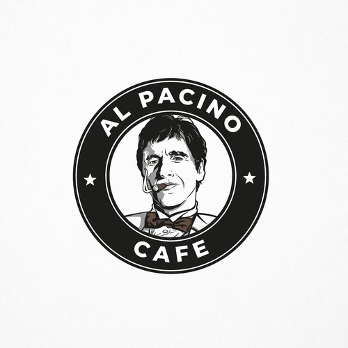 Logo for a high end Italian coffee shop with an Al Pacino theme. Réalisé par Sanoja DSG