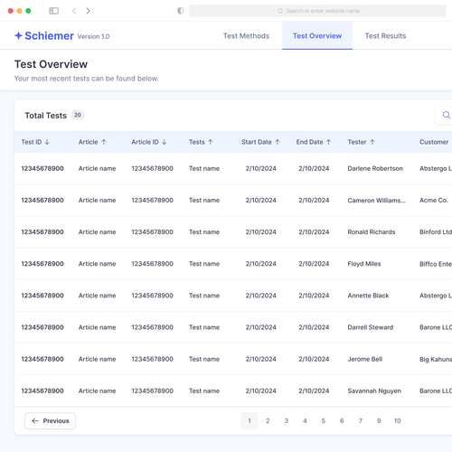 A desktop web UI design for a plastic quality testing software Design by Crimsonte