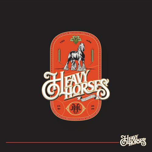 Vintage horse logo for a local brewery Design by F.canarin