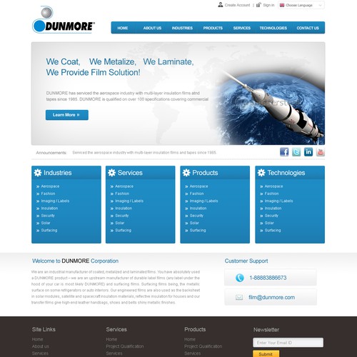 New website design wanted for DUNMORE Corporation Ontwerp door J W T Design