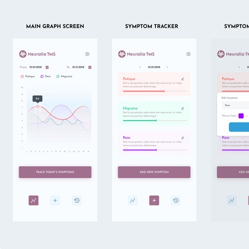 Symptom Tracker App Design von MercClass