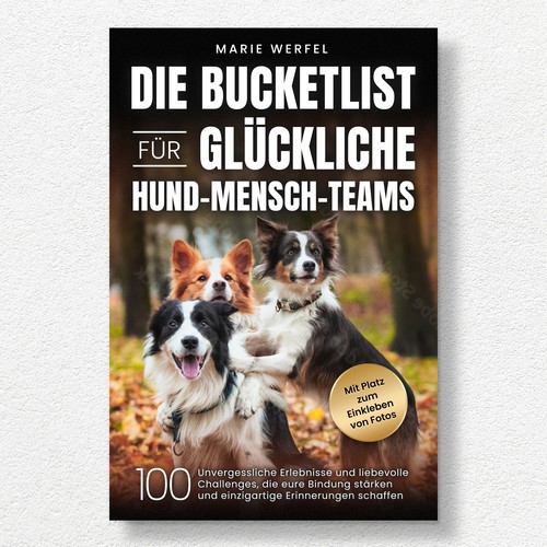 Design a harmonious, cute cover for a dog & human bucketlist Design by Kukira Design