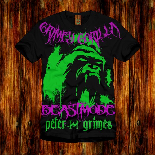MMA Fighter Tshirt For Grimey Gorilla Design by Shawn Coss