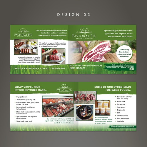 Design a postcard with a bold and clean look for a craft butcher! Design by RAFDdesign