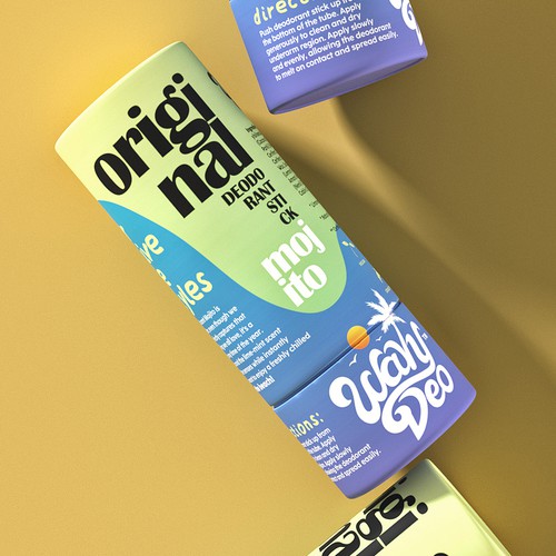 Design creative product packaging for an up and coming deodorant brand! Design by Meln