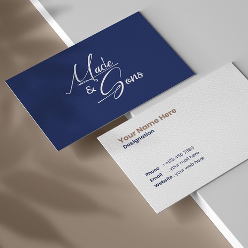 Luxury Meets Ease: Logo & Card Design for Made & Sons Design by D A™