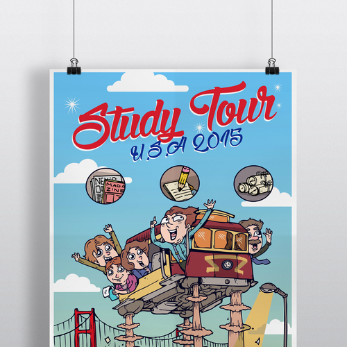 Design a retro "tour" poster for a special event at 99designs! Design by ArdieAquino