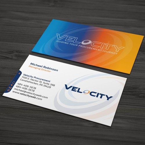 Velocity Procurement - Logo Rebranding - Business Card Design Design by Tcmenk