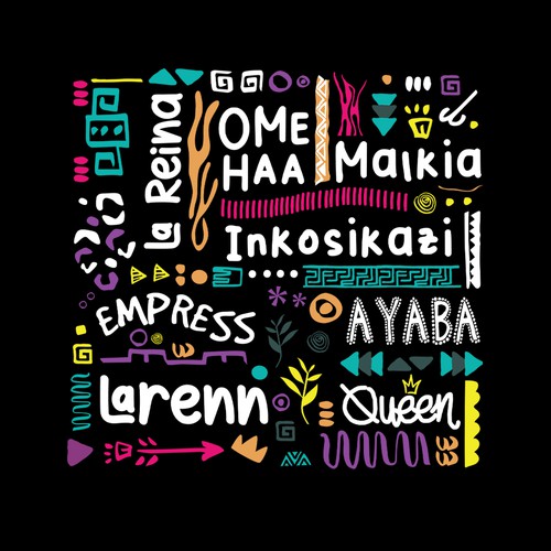 African Diaspora "QUEEN" Dialect T-Shirt Design Design by Zyatu