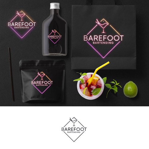 An approachable logo for Online group mixology workshops. Ingredient Discovery Kits mailed direct. Design by m å x