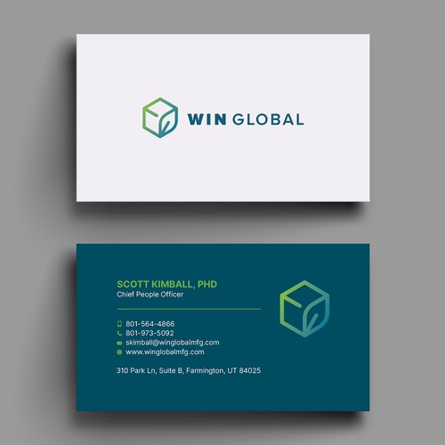 WIN Global Business Card Design Diseño de Hasanssin