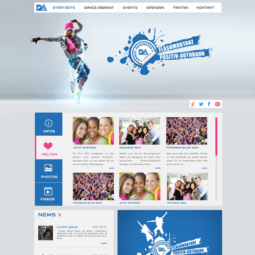 99nonprofits: website design für Dance Against e.V.         www.dance-against.de