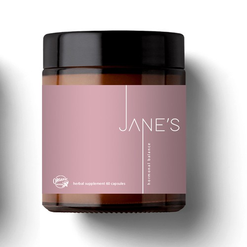 Minimal supplement label design Design by fayastata77