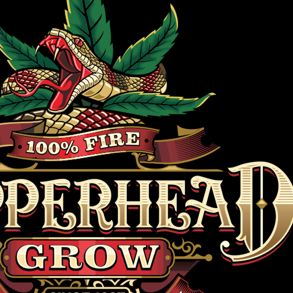 Illustative logo/label design for Copperhead Grow