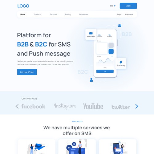 Messaging website Design by MercClass