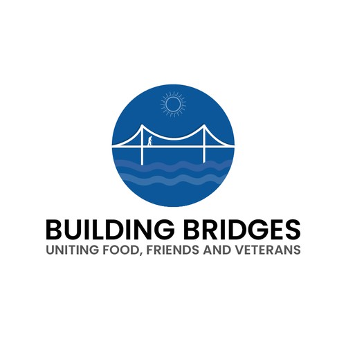 Building Bridges logo that expresses our service of veterans in a positive a celebratory way. Design by Shaktisinh