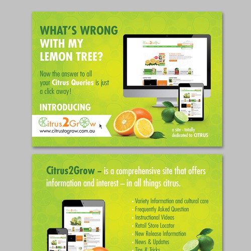 Citrus Site needs eye catching Promotional Post Card with zest and zing Design por istasik