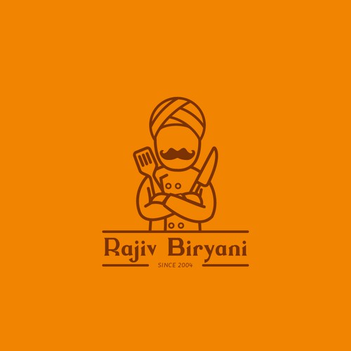 Indian Food Cloud Kitchen Logo Design, Rajiv Biryani Design by VictorChon