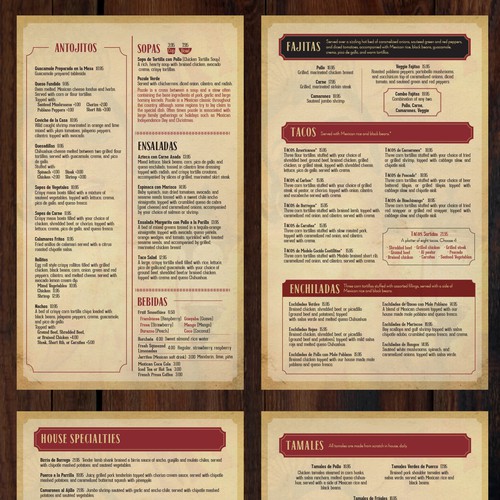 Design a New Menu for a Regional Mexican Restaurant Design by Moonlit Fox