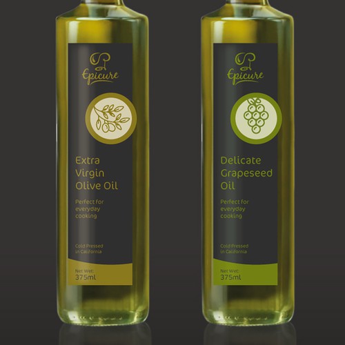 Epicure Olive Oil label Design Design by GRAFANNA Packaging