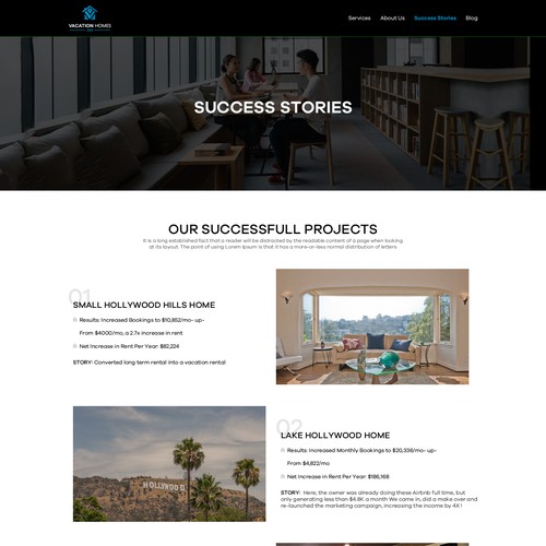 Success Stories page design Design by 99boys