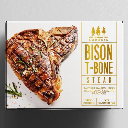 BISON T-BONE STEAK - FROM THE LAND OF THE COWBOYS Design by neoflexdesign