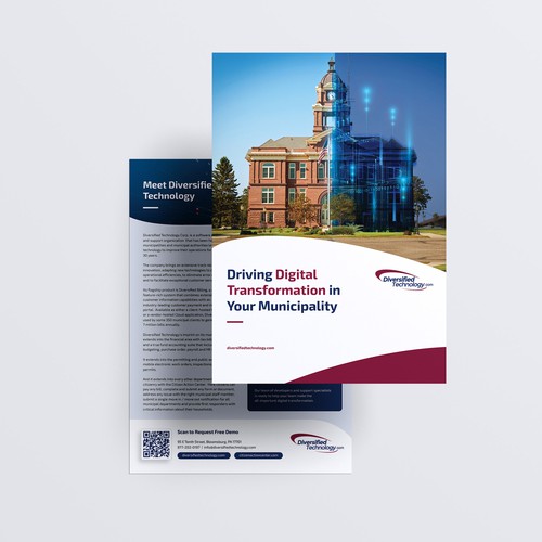 Four-page corporate flyer for B2B software company Design by Kahnwald