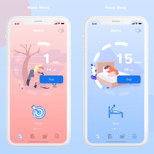 Interface Designs for Timer/Meditation app Design by AleksandarCucu