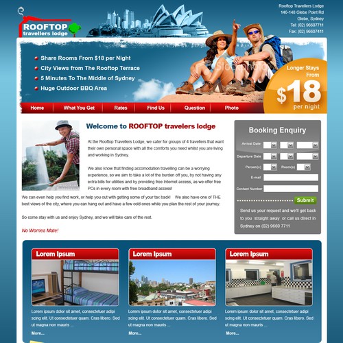 Backpacker website needs a fresh look Design by Ogranak