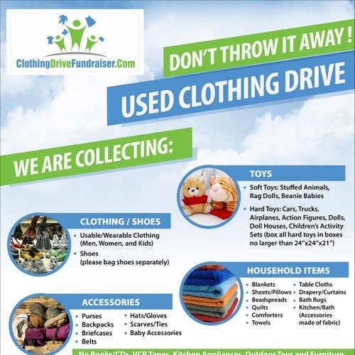 Help Clothing Drive Fundraiser with a new postcard or flyer Postcard