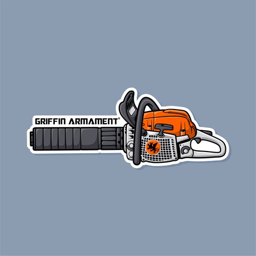 Designs | Chainsaw and Firearm Suppressor Sticker Design | Sticker contest