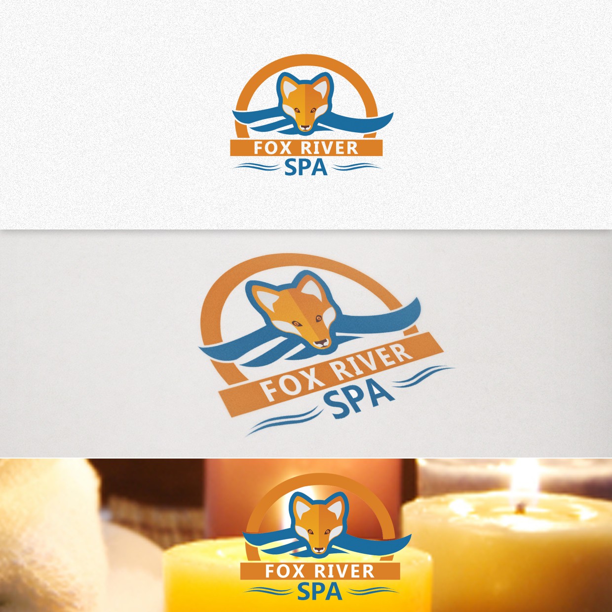 Wax logo with the title 'logo for Fox River Spa & Salon'