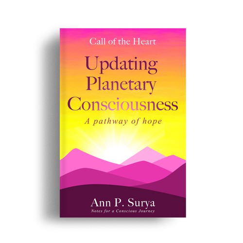 Bright and simple book cover on heart consciousness and planetary change Design by Yna