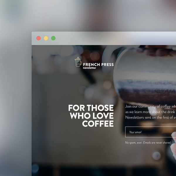 French press newsletter subscription page