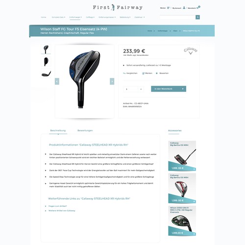 overdracht Overzicht Op het randje Re-design our golf-store | Web page design contest | 99designs