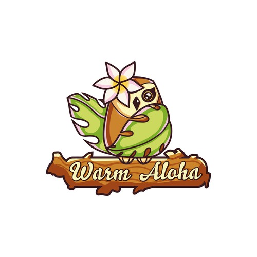 Logo with island feel with a kawaii owl anime mascot for Hawaii website Design von asgushionka