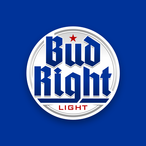 Bud Right.  The great new American Beer for good ol' fashioned American beer drinkers. Design by Voos Studio