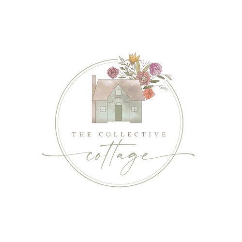 Cozy cottage and flower boutique design logo for my stationary and social media. Design by designdazzle