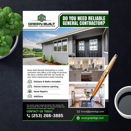 Flyer for General Contracting Company Design by Logicainfo ♥