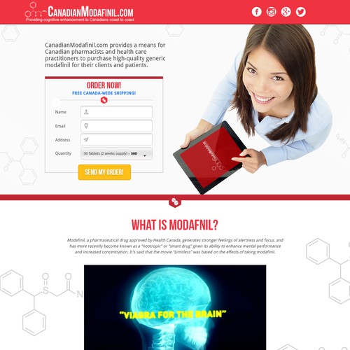 Create a professional landing page that sells a pharmaceutical drug to
health practitioners Design by jaysonc
