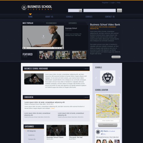 New website design wanted for Business School Video Bank Design by john eric