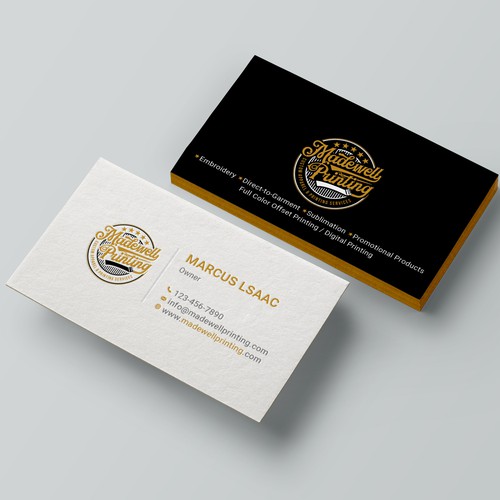Business Card for a Custom Clothing/Product Business Design by Roni_