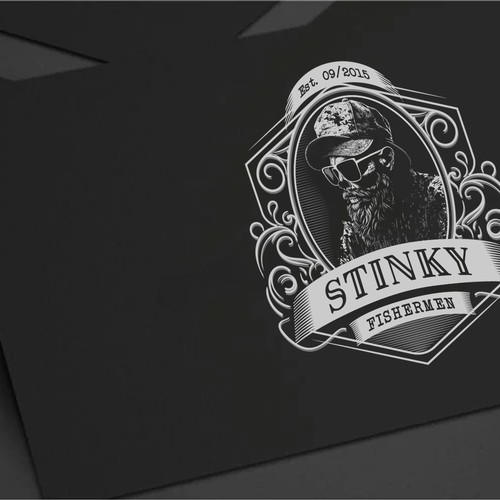 Fierce, fun, and funky fisherman logo to appeal to men Design by hery_krist