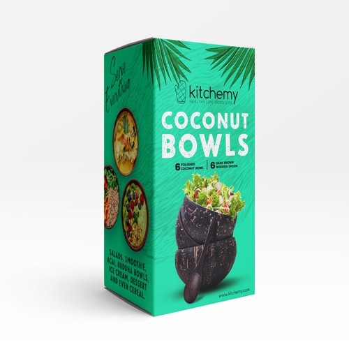 Coconut Bowls - Box Packaging Design Design by Greyphic