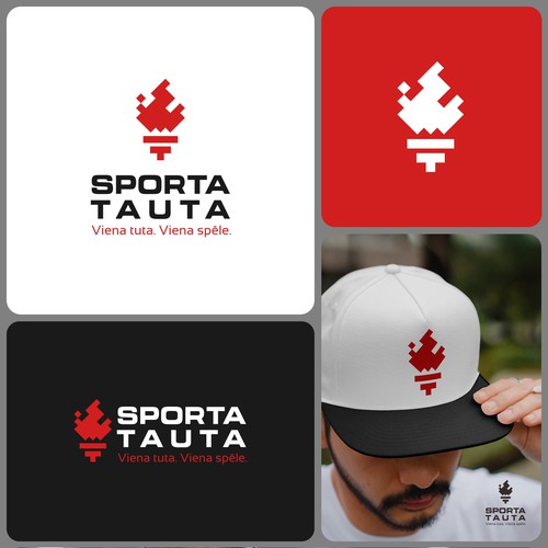 "Modern Sports Media Logo — Sporta Tauta" winning Poster