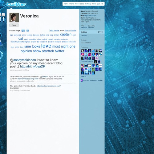 Twitter Background for Veronica Belmont Design by DreamWarrior