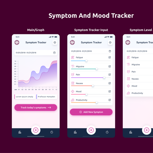 Symptom Tracker App Design by keen.graphic