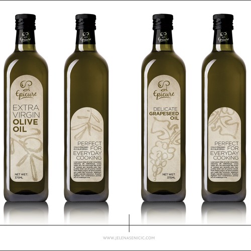 Epicure Olive Oil label Design Design by Senchy