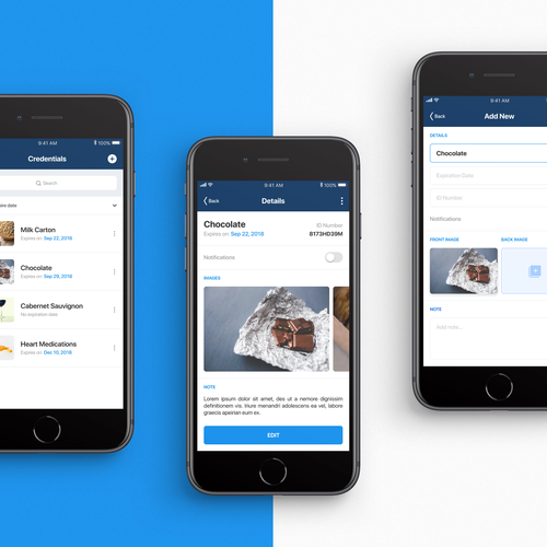 Design UI/UX for credential monitoring iOS app. Design by Ratko Batinic