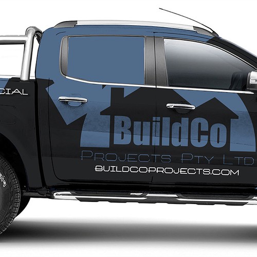 ***Bold car wrap for construction company to stand out*** Design by Hart Design Firm